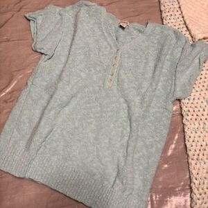 LL bean short sleeve knit Henley top